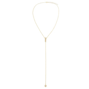  Bezel X CZ Starburst Lariat - Adina Eden's Jewels