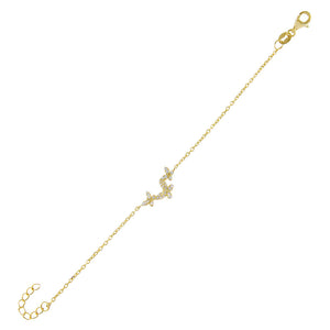 Gold Pavé Butterflies Bracelet - Adina Eden's Jewels