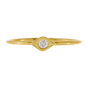 Gold / 6 CZ Dainty Evil Eye Ring - Adina Eden's Jewels