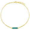 Turquoise Pavé Turquoise Bar Link Anklet - Adina Eden's Jewels