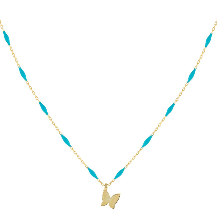  Butterfly X Enamel Chain Necklace - Adina Eden's Jewels