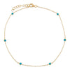 Turquoise Multi Turquoise Bezel Anklet 14K - Adina Eden's Jewels