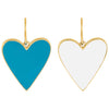 Turquoise Double Sided Enamel Turquoise X White Heart Charm - Adina Eden's Jewels