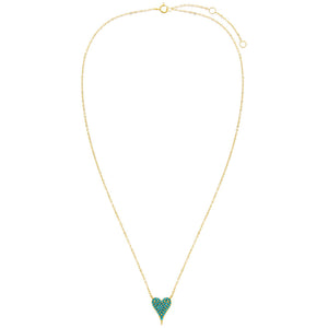  Turquoise CZ Heart Necklace - Adina Eden's Jewels