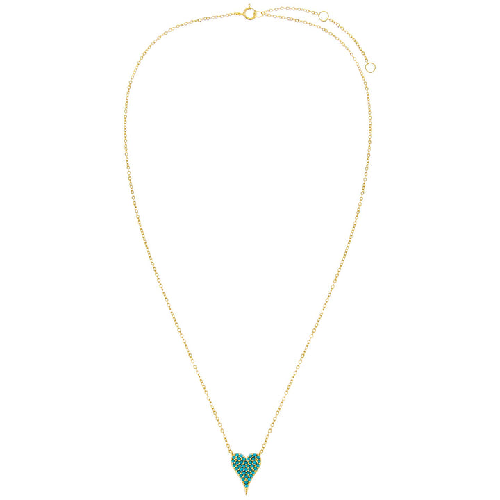  Turquoise CZ Heart Necklace - Adina Eden's Jewels
