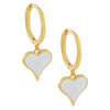 White Enamel Heart Huggie Earring - Adina Eden's Jewels