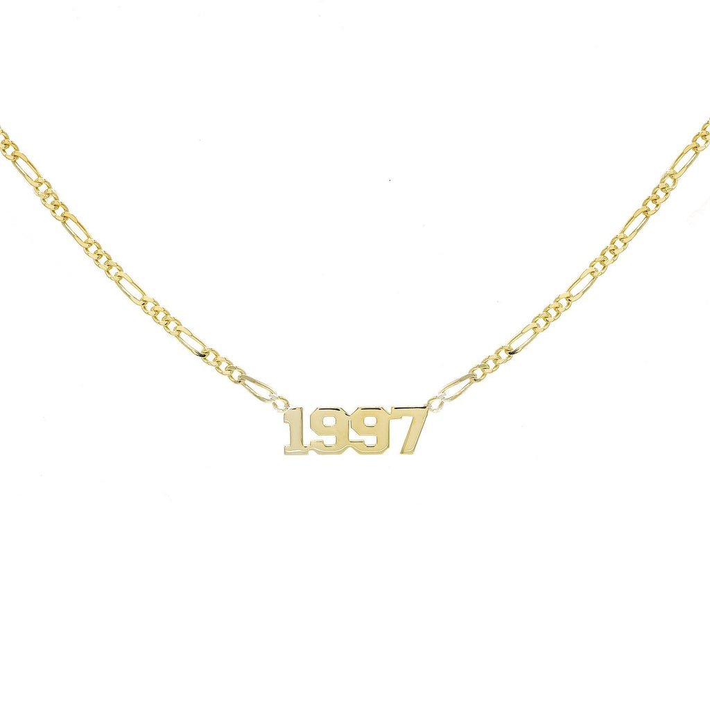Gold Year Nameplate Necklace - Adina Eden's Jewels