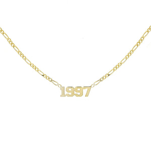 Gold Year Nameplate Necklace - Adina Eden's Jewels