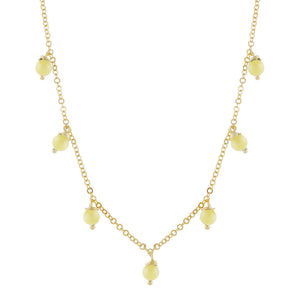 Topaz Yellow Pastel Pearl Dangling Choker - Adina Eden's Jewels