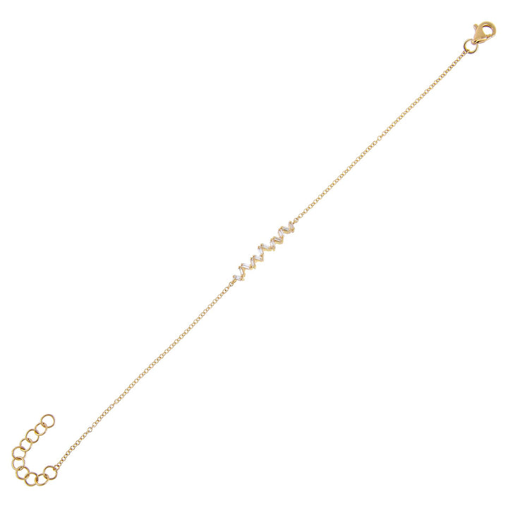 14K Gold Diamond Scattered Baguette Bracelet 14K - Adina Eden's Jewels
