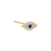 Sapphire Blue / Single Diamond Sapphire Evil Eye Stud Earring 14K - Adina Eden's Jewels
