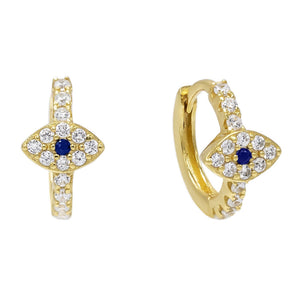 Gold Evil Eye Huggie Earring - Adina Eden's Jewels