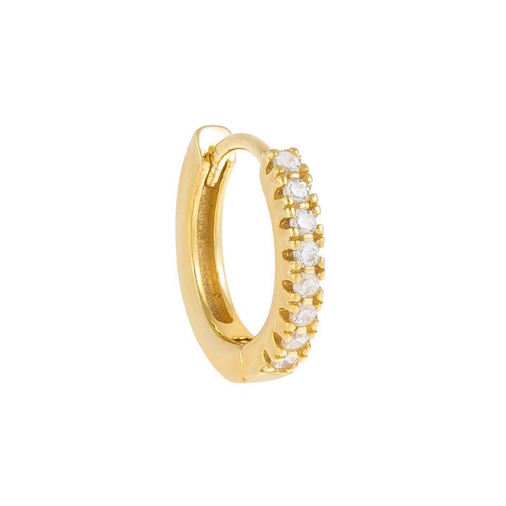14K Gold / Single CZ Cartilage Huggie Earring 14K - Adina Eden's Jewels