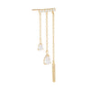 14K Gold / Single Dangling Teardrop CZ Stud Earring 14K - Adina Eden's Jewels