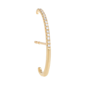 14K Gold / Single Diamond/Solid Hook Earring 14K - Adina Eden's Jewels
