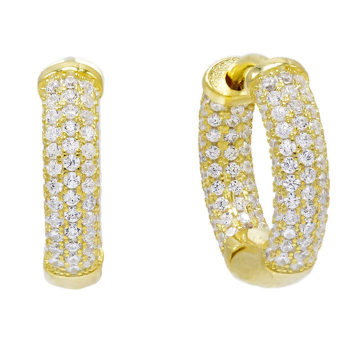 Gold Pavé Small Hoop Earring - Adina Eden's Jewels