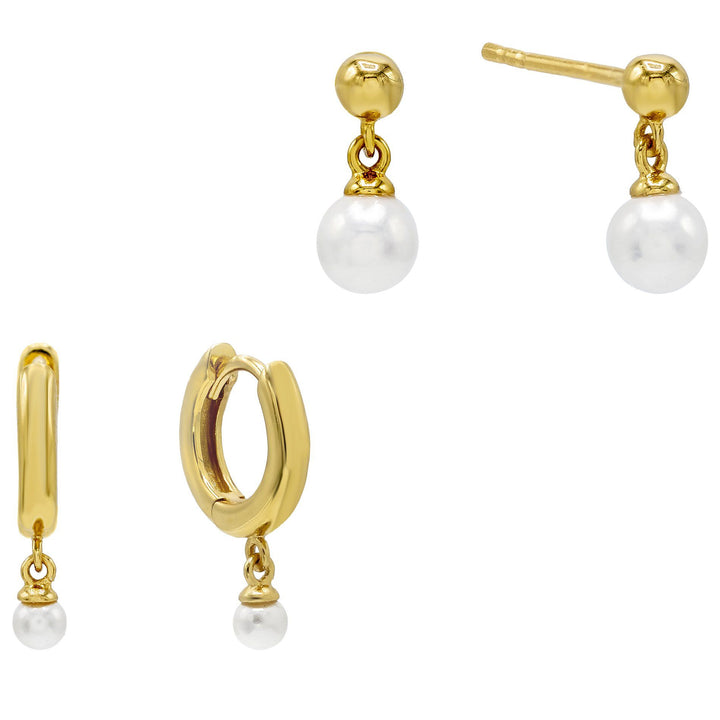 Combo Dangling Pearl Earring Combo Set - Adina Eden's Jewels