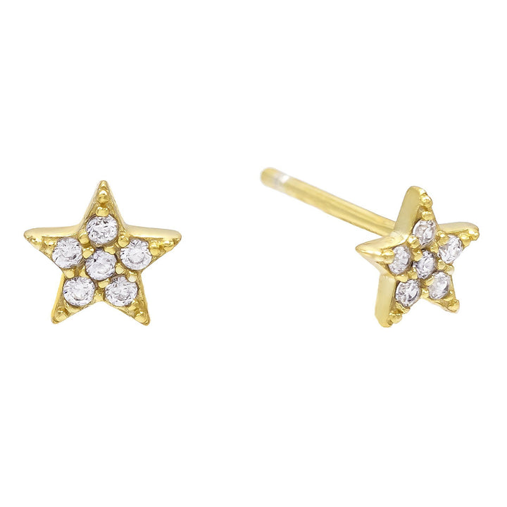 Gold Star Stud Earrings - Adina Eden's Jewels