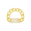 Gold / 6 Pavé Chain ID Link Ring - Adina Eden's Jewels