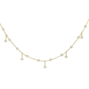  Hanging Bezel Choker/Necklace 14K - Adina Eden's Jewels