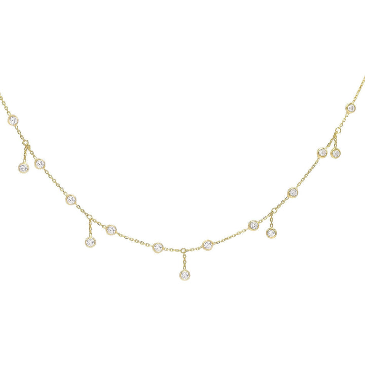  Hanging Bezel Choker/Necklace 14K - Adina Eden's Jewels