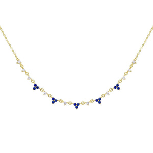 Sapphire Blue Hanging Cluster Necklace - Adina Eden's Jewels