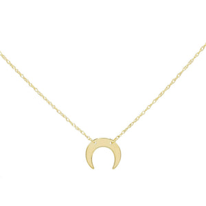 14K Gold Mini Cowhorn Necklace 14K - Adina Eden's Jewels