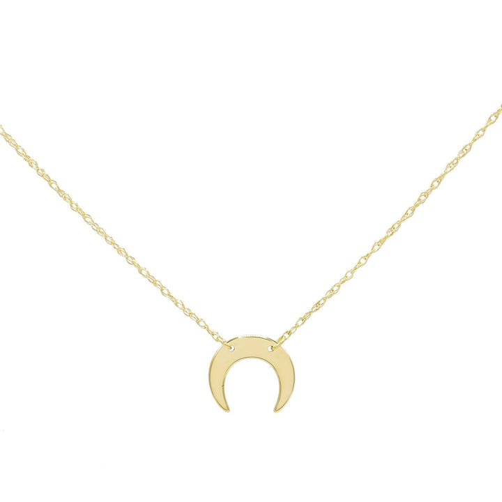 14K Gold Mini Cowhorn Necklace 14K - Adina Eden's Jewels