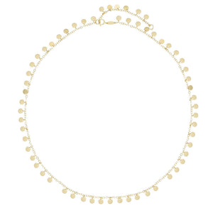 14K Gold Gold Disc Necklace 14K - Adina Eden's Jewels