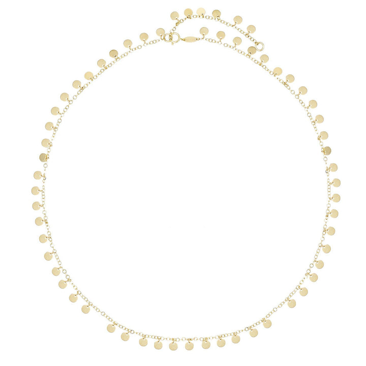 14K Gold Gold Disc Necklace 14K - Adina Eden's Jewels