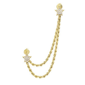 Gold / Single Star Chain Stud Earring - Adina Eden's Jewels
