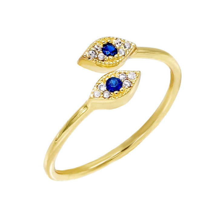 Sapphire Blue / 7 Double Evil Eye Ring - Adina Eden's Jewels
