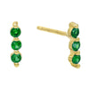 Emerald Green Triple Bezel Stud Earring - Adina Eden's Jewels