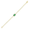 Emerald Green Bezel Stone Bracelet - Adina Eden's Jewels