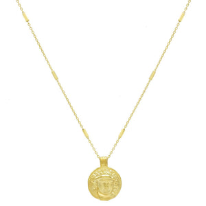 Gold Mini Greek Coin Necklace - Adina Eden's Jewels