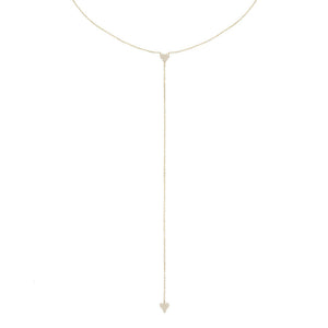Gold CZ Heart Lariat - Adina Eden's Jewels