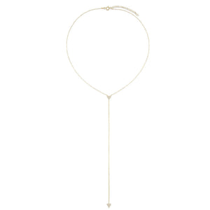  CZ Heart Lariat - Adina Eden's Jewels