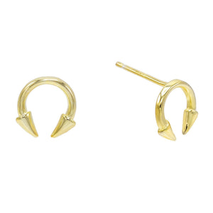 Gold Mini Horn Stud Earring - Adina Eden's Jewels
