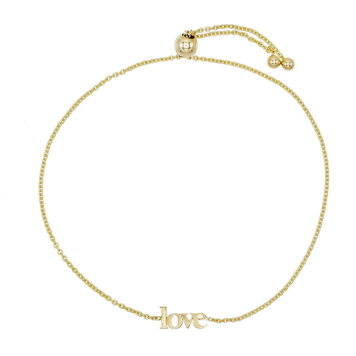 14K Gold Love Lowercase Bracelet 14K - Adina Eden's Jewels