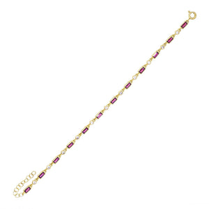 Magenta Baguette Bezel Bracelet - Adina Eden's Jewels