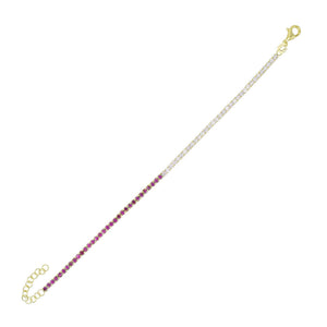 Magenta Two-Tone Tennis Bracelet - Adina Eden's Jewels