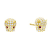 Gold Panther Stone Stud Earring - Adina Eden's Jewels