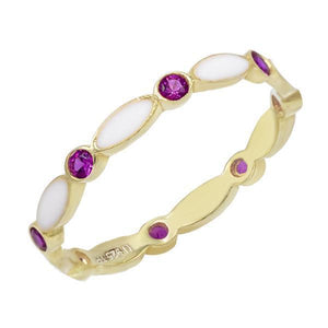 Magenta / 7 Enamel Stone Band - Adina Eden's Jewels