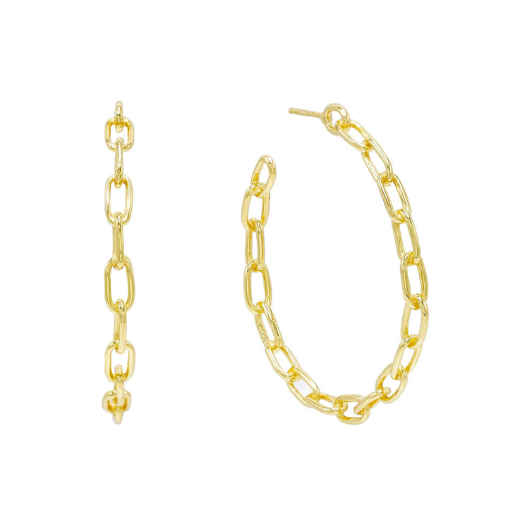 Gold / 50 MM Chain Hoop Earring - Adina Eden's Jewels