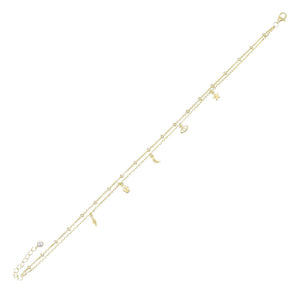 Gold Multi Charms Anklet - Adina Eden's Jewels