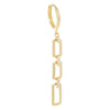 14K Gold / Single Pavé Drop Link Huggie Earring 14K - Adina Eden's Jewels