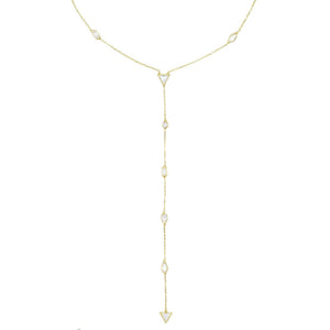 Gold Multi-Stone Lariat - Adina Eden's Jewels
