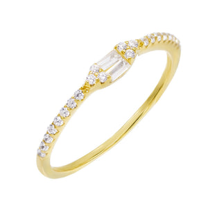 Gold / 6 CZ Baguette Ring - Adina Eden's Jewels
