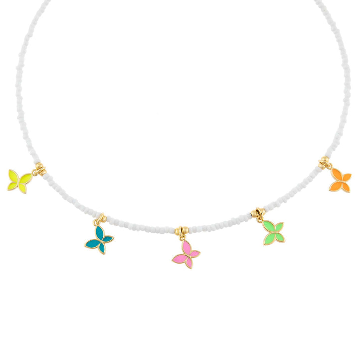Multi-Color Enamel Colored Multi Butterfly Necklace - Adina Eden's Jewels