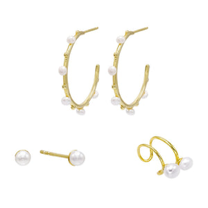 Combo Pearl Earring Combo Set - Adina Eden's Jewels